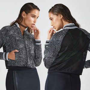 Fabletics Tia Bomber Jacket in Black & White Print